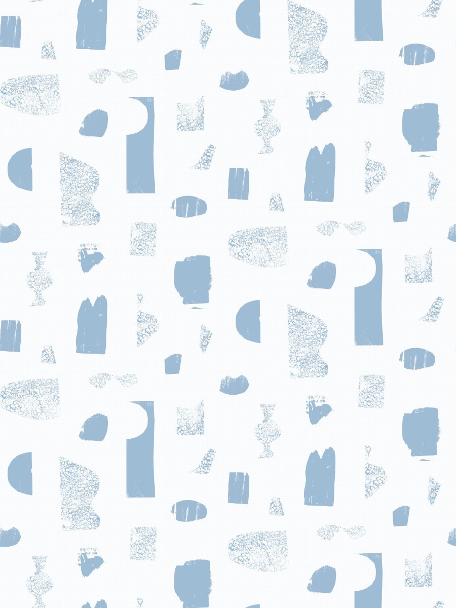 A seamless wallpaper texture with silhouettes - celeste on cream  units arranged in a None pattern