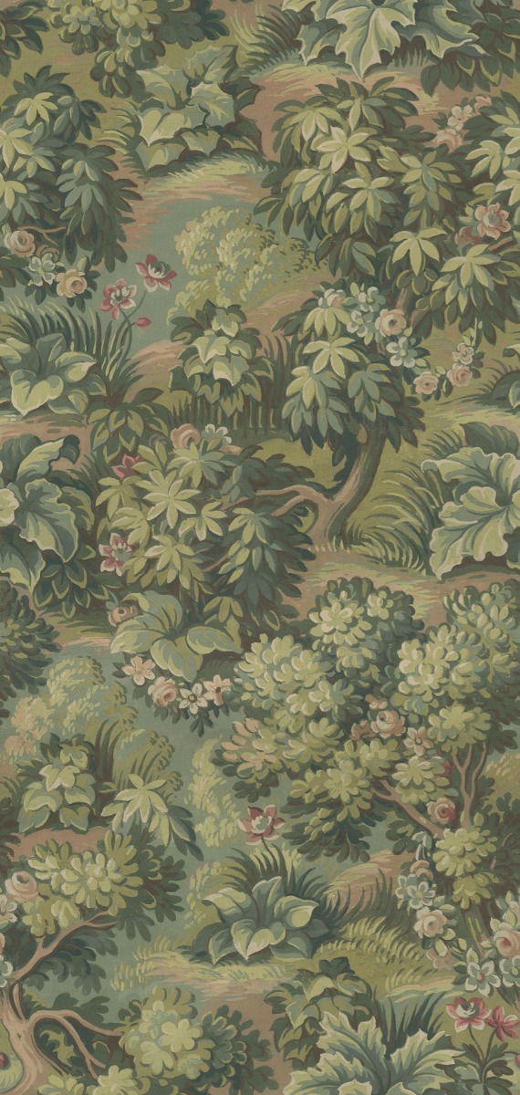 A seamless wallpaper texture with the path, green units arranged in a None pattern