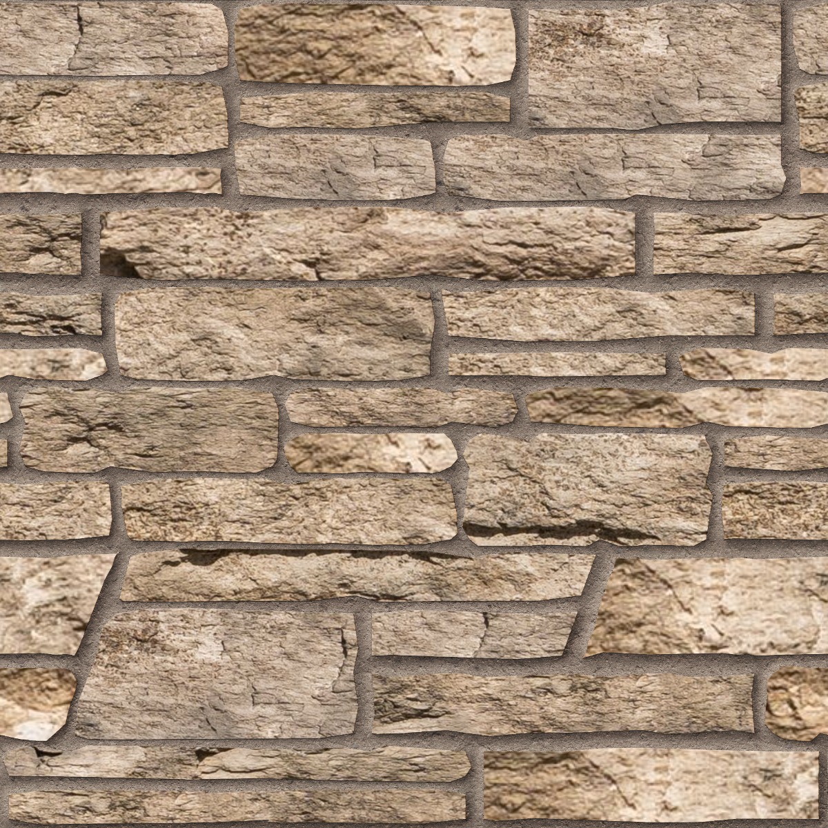 A seamless concrete texture with tortoiseshell craft® trail ledge blocks arranged in a Rectangular Ashlar pattern