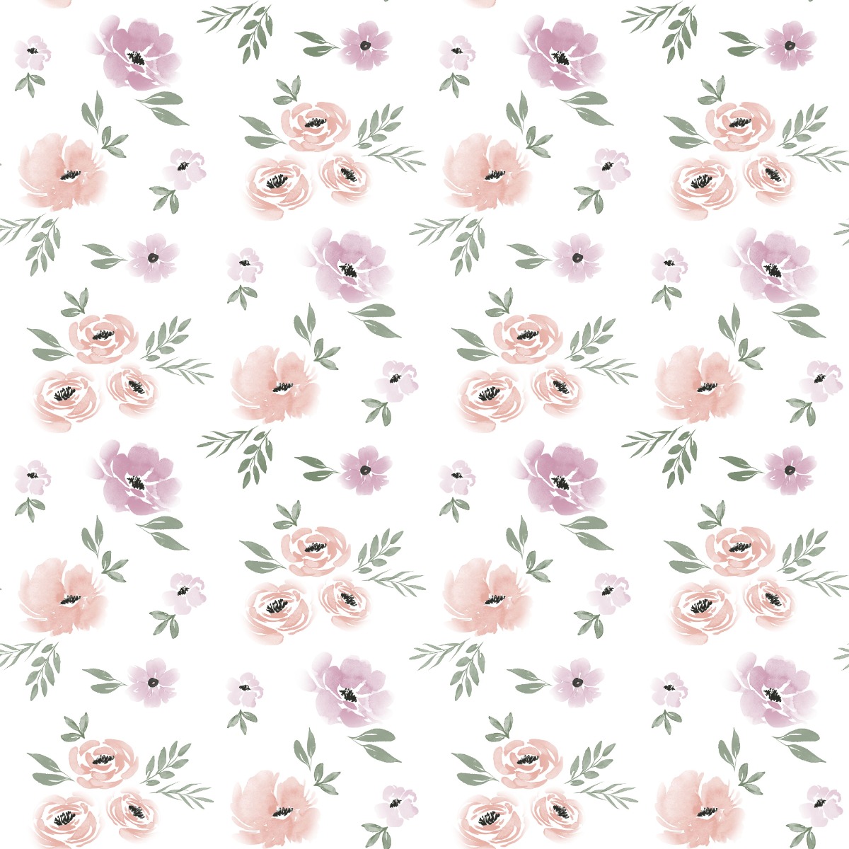 A seamless wallpaper texture with water rose wallpaper units arranged in a Stack pattern
