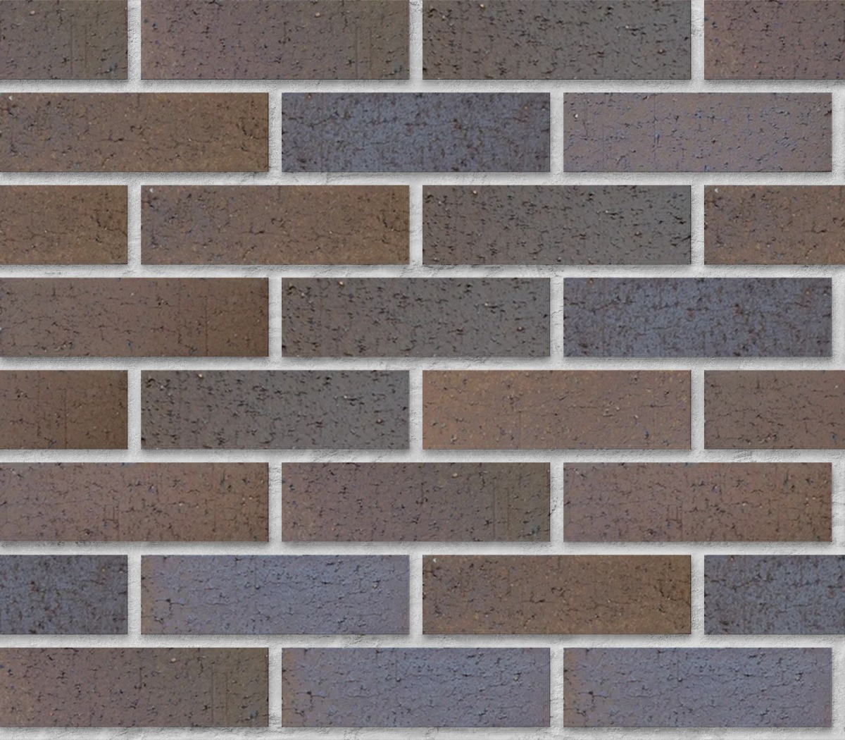 A seamless brick texture with crimson dark units arranged in a Stretcher pattern