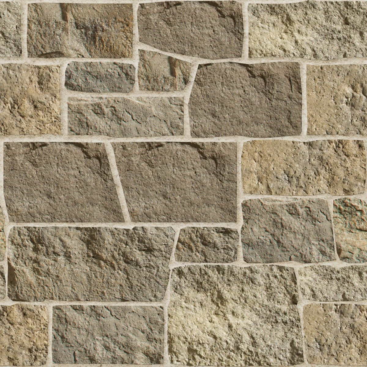 A seamless concrete texture with greentea craft® orchard limestone blocks arranged in a Varied Ashlar pattern