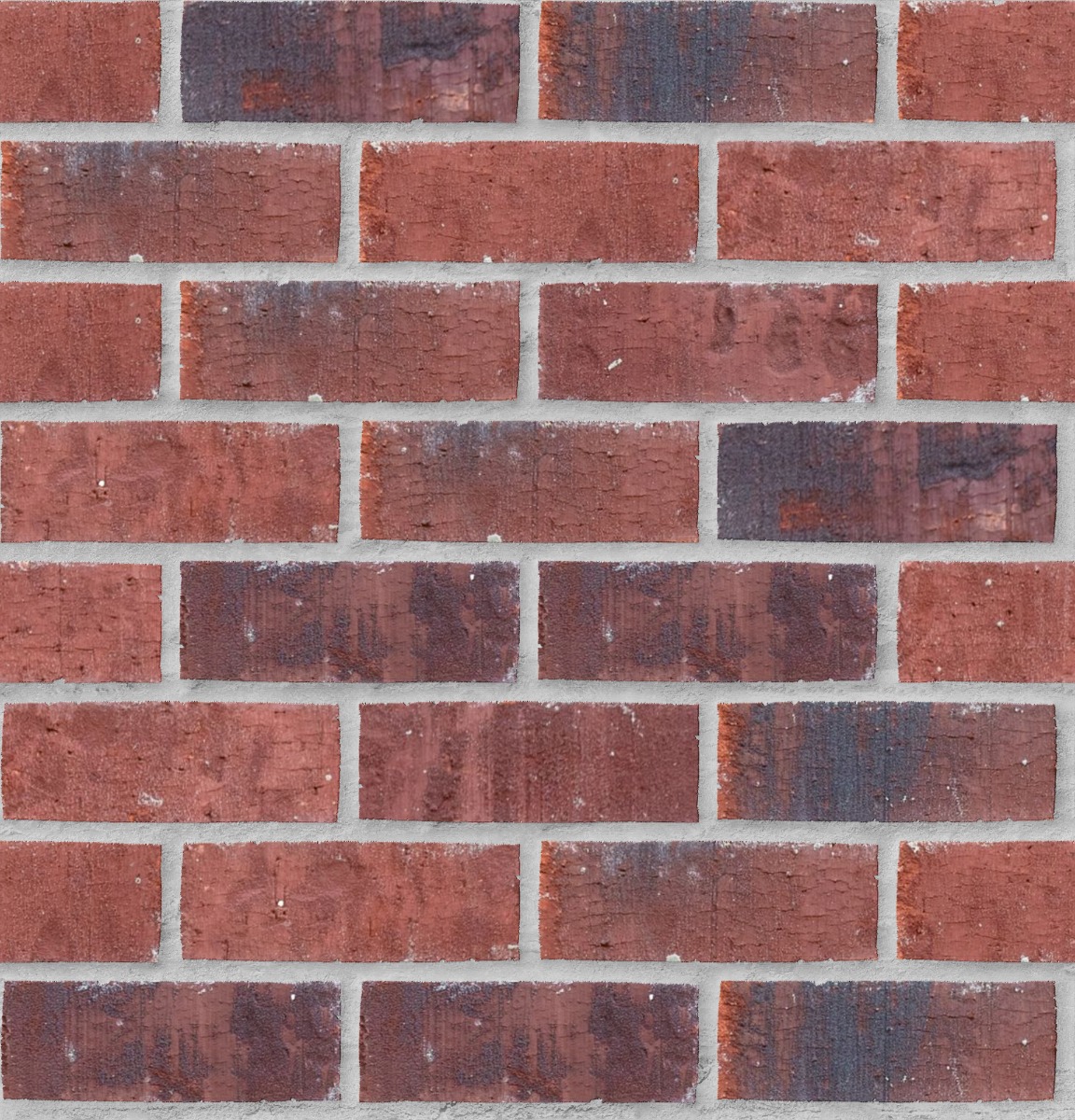 A seamless brick texture with kings mill units arranged in a Stretcher pattern