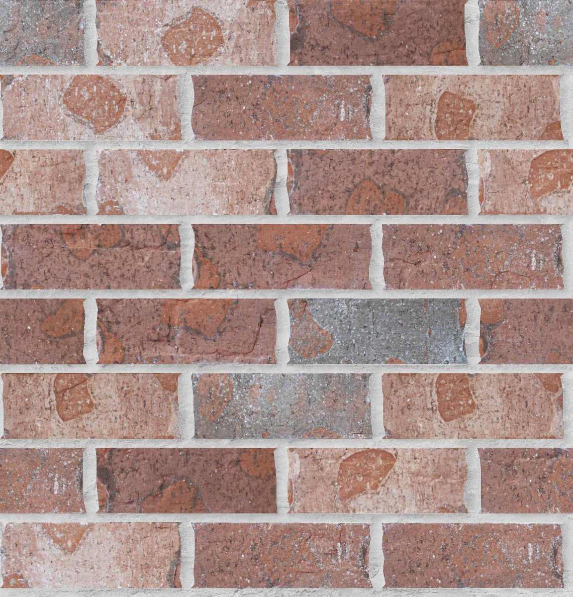 A seamless brick texture with old jackson units arranged in a Stretcher pattern