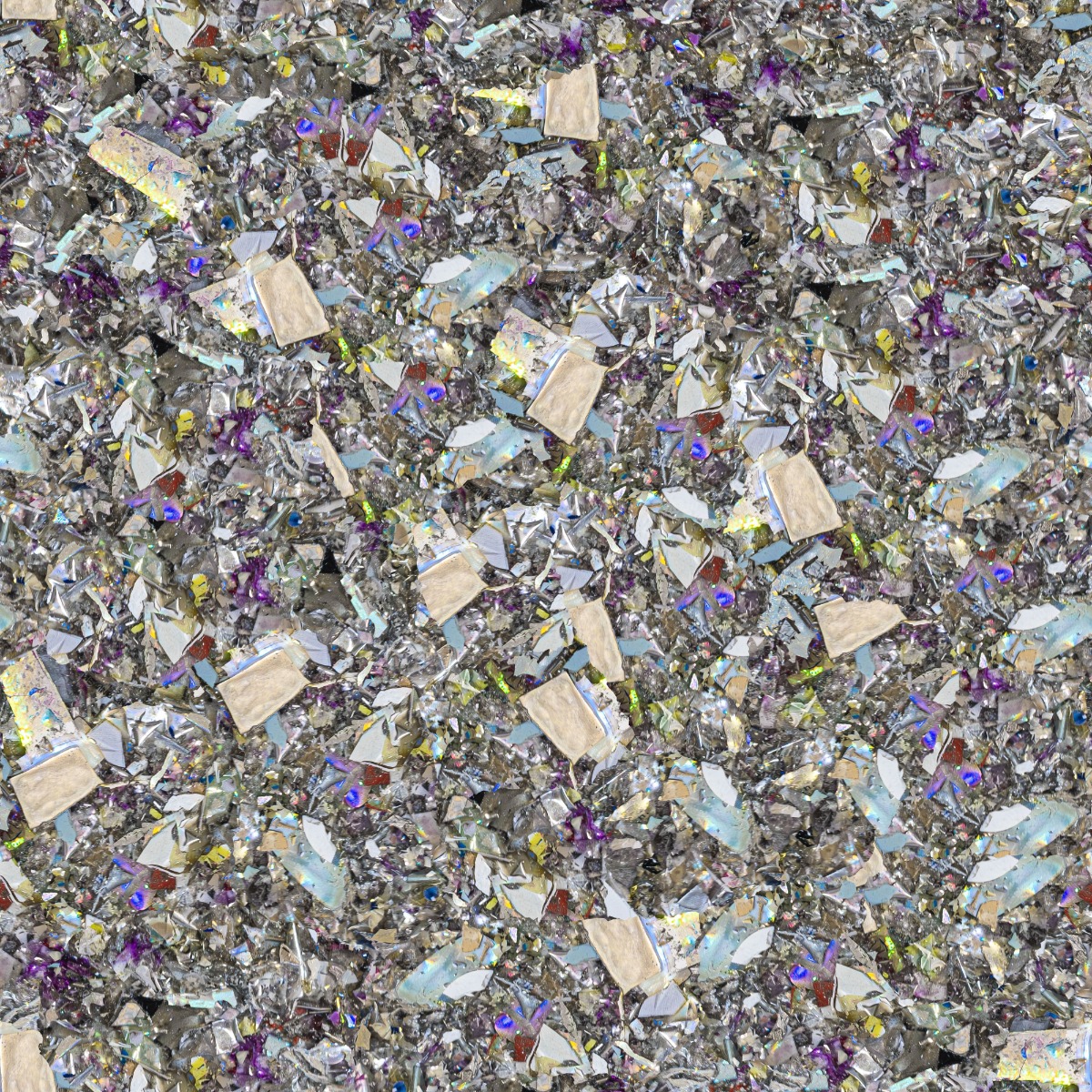 A seamless surfaces texture with re-cd, dancing pearls units arranged in a None pattern
