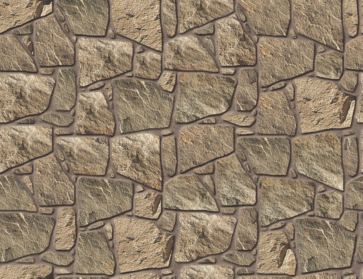 A seamless concrete texture with tortoiseshell craft® foothill rubble blocks arranged in a Drystone pattern