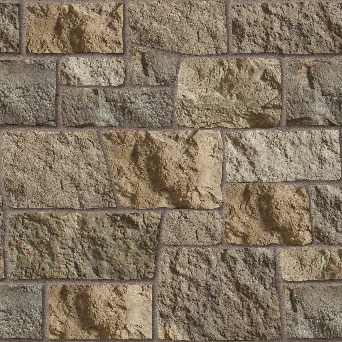 A seamless concrete texture with tortoiseshell craft® orchard limestone blocks arranged in a Varied Ashlar pattern