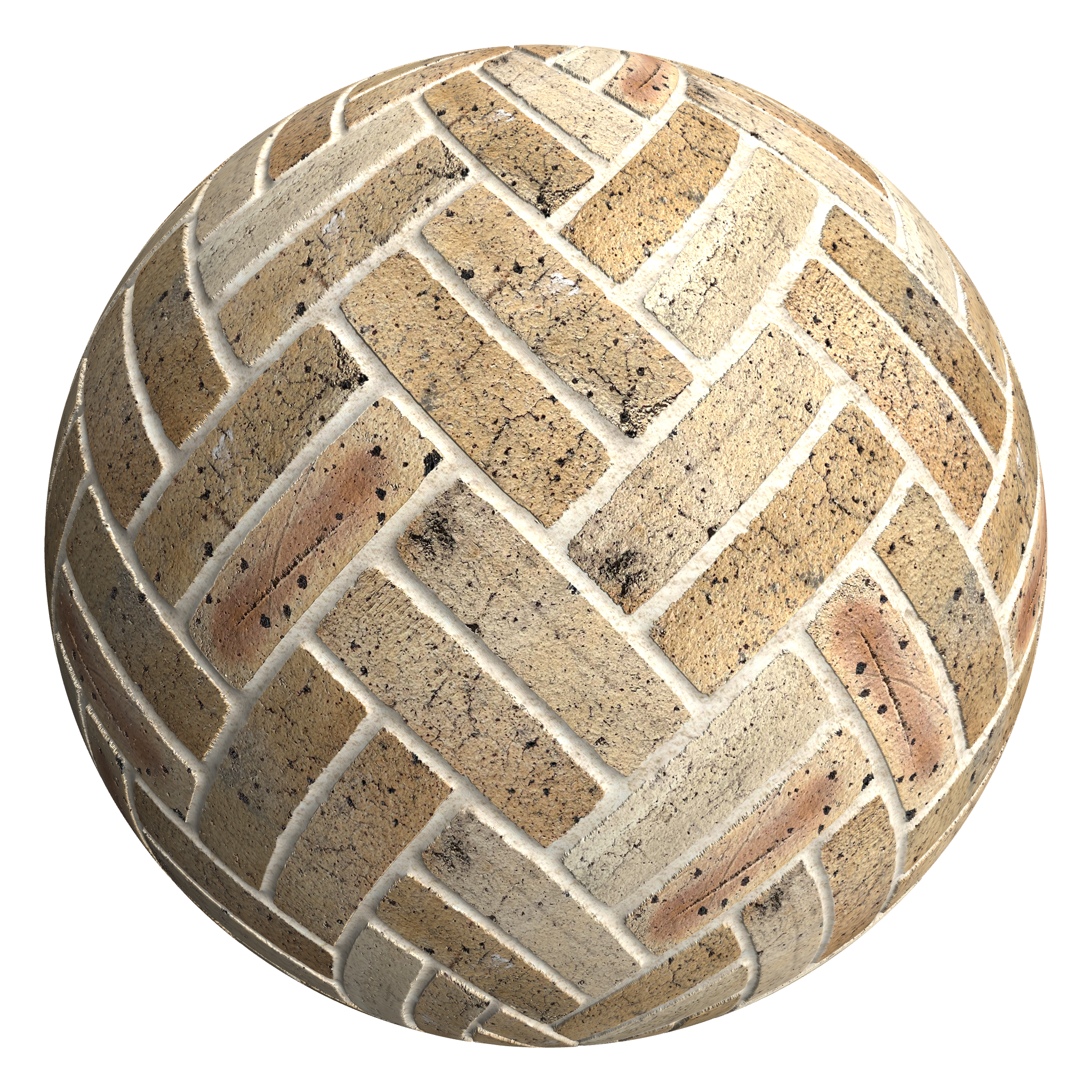3D sphere preview of Monkton Brick, Double Herringbone seamless texture