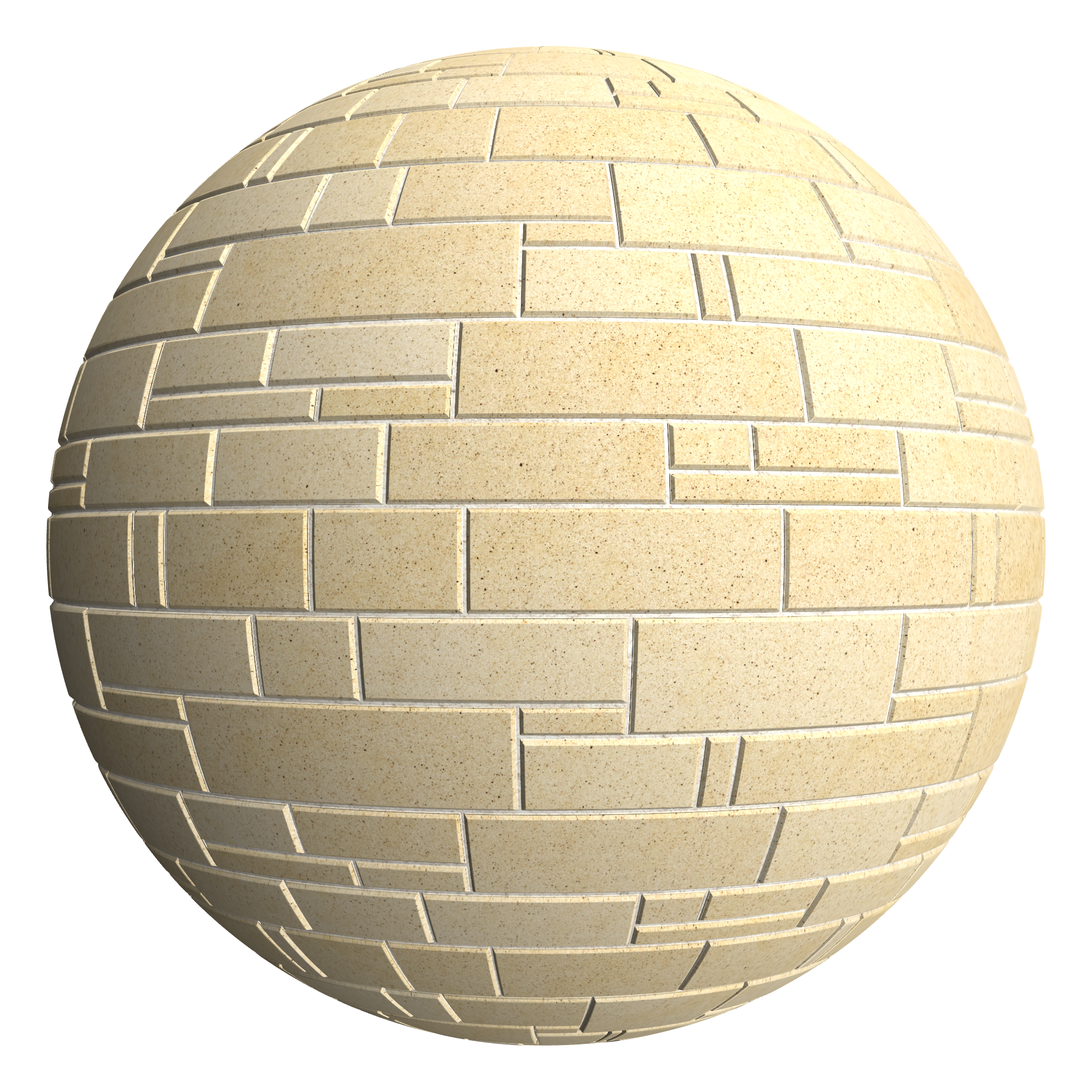 3D sphere preview of Sandstone, Coursed Ashlar seamless texture