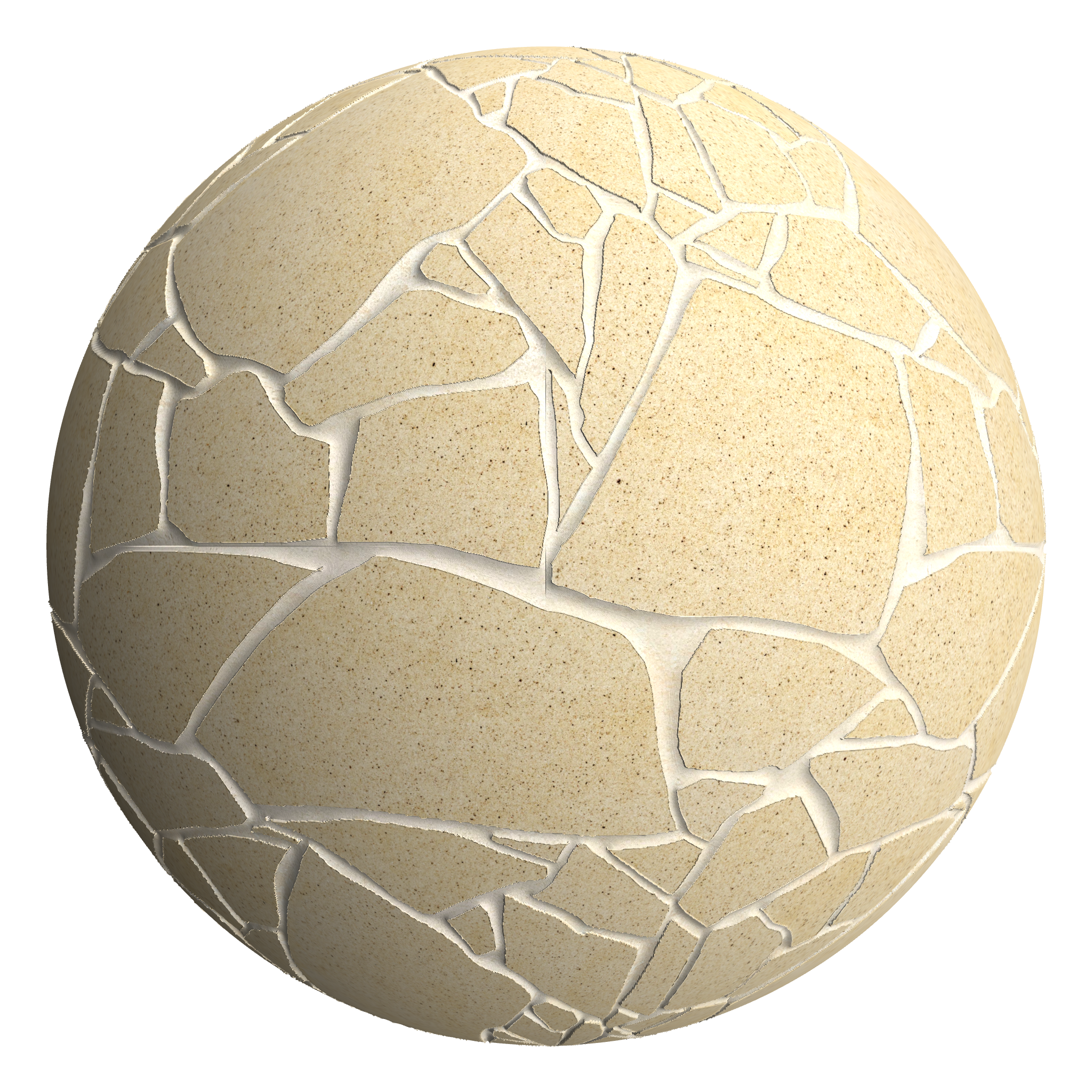 3D sphere preview of Sandstone, Crazy Paving seamless texture