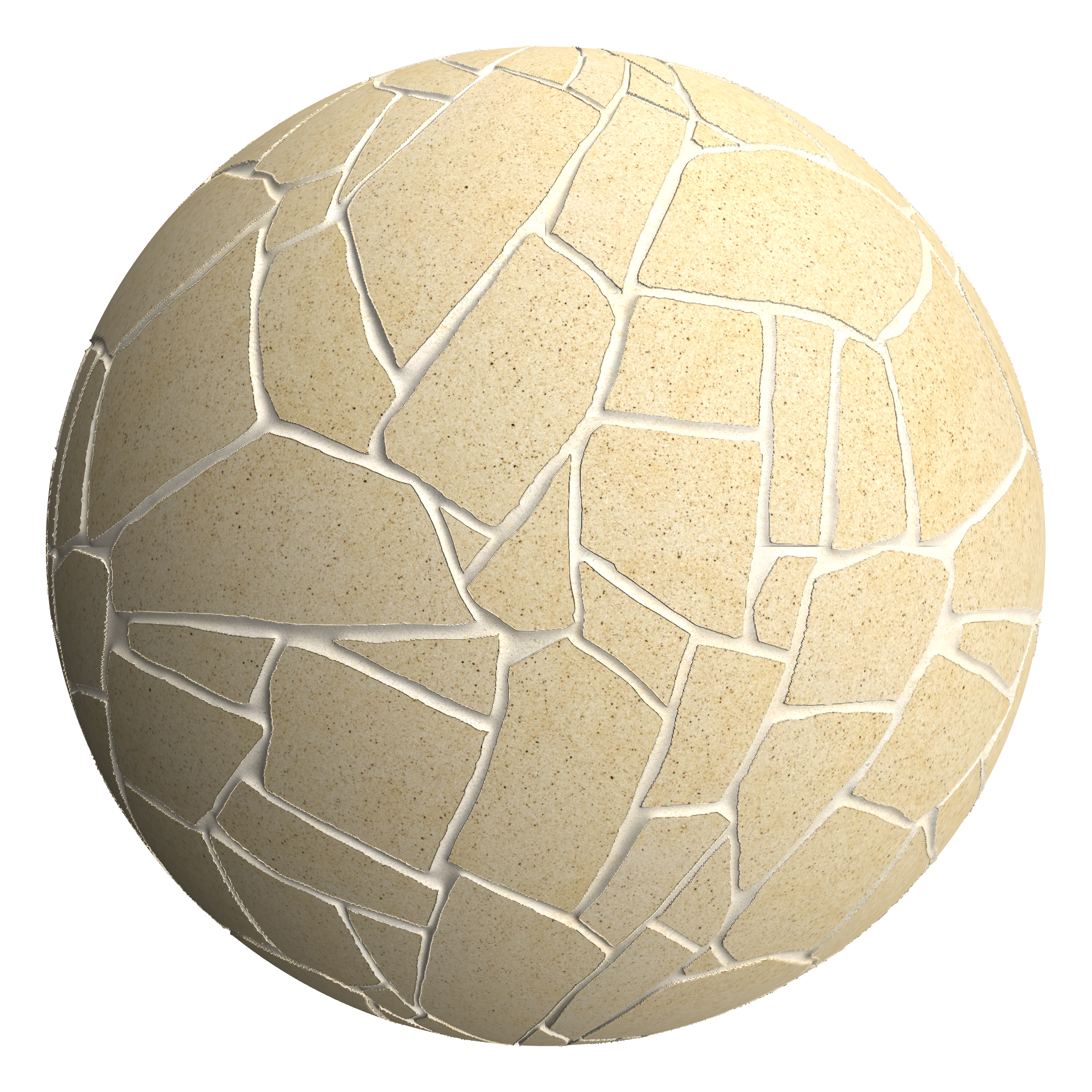 3D sphere preview of Sandstone, Crazy Paving seamless texture