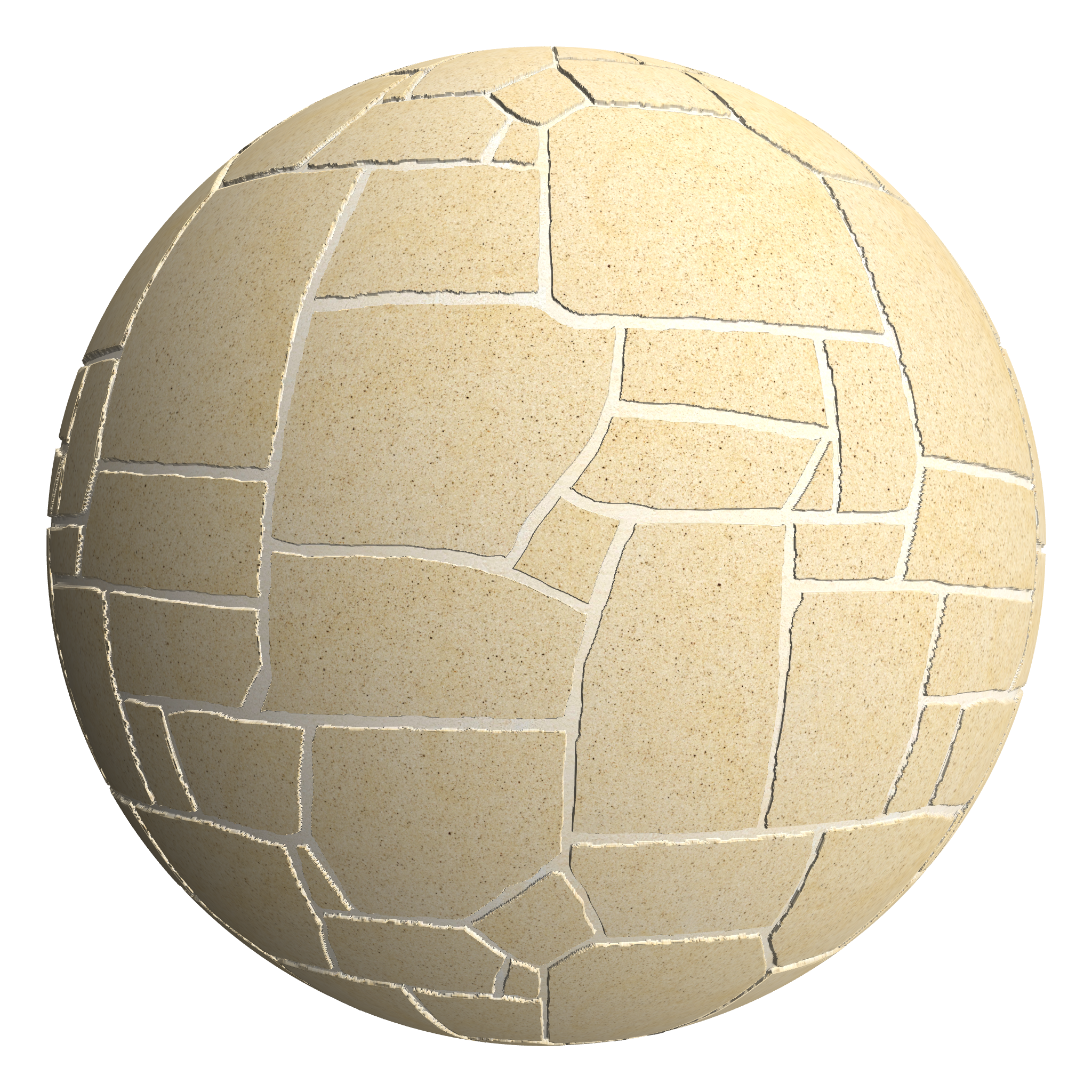 3D sphere preview of Sandstone, Crazy Paving seamless texture