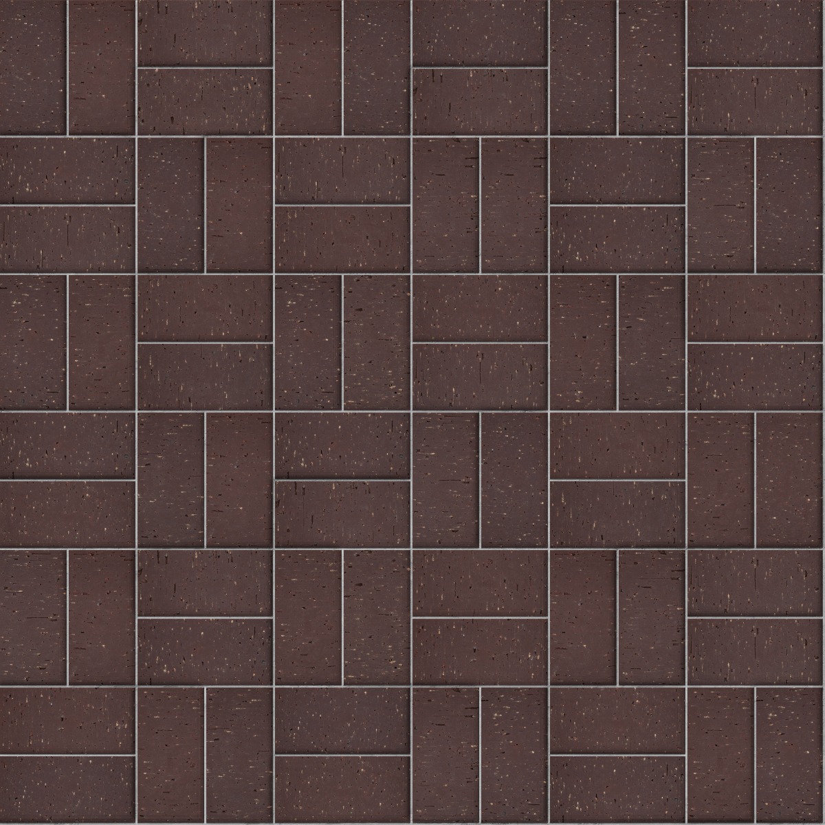 A seamless landscaping texture with bordeuax blend 4x8 invisi-lug® paver units arranged in a Basketweave pattern