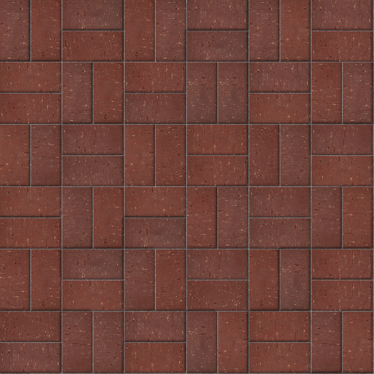 A seamless landscaping texture with burgundy blend 4x8 invisi-lug® paver units arranged in a Basketweave pattern