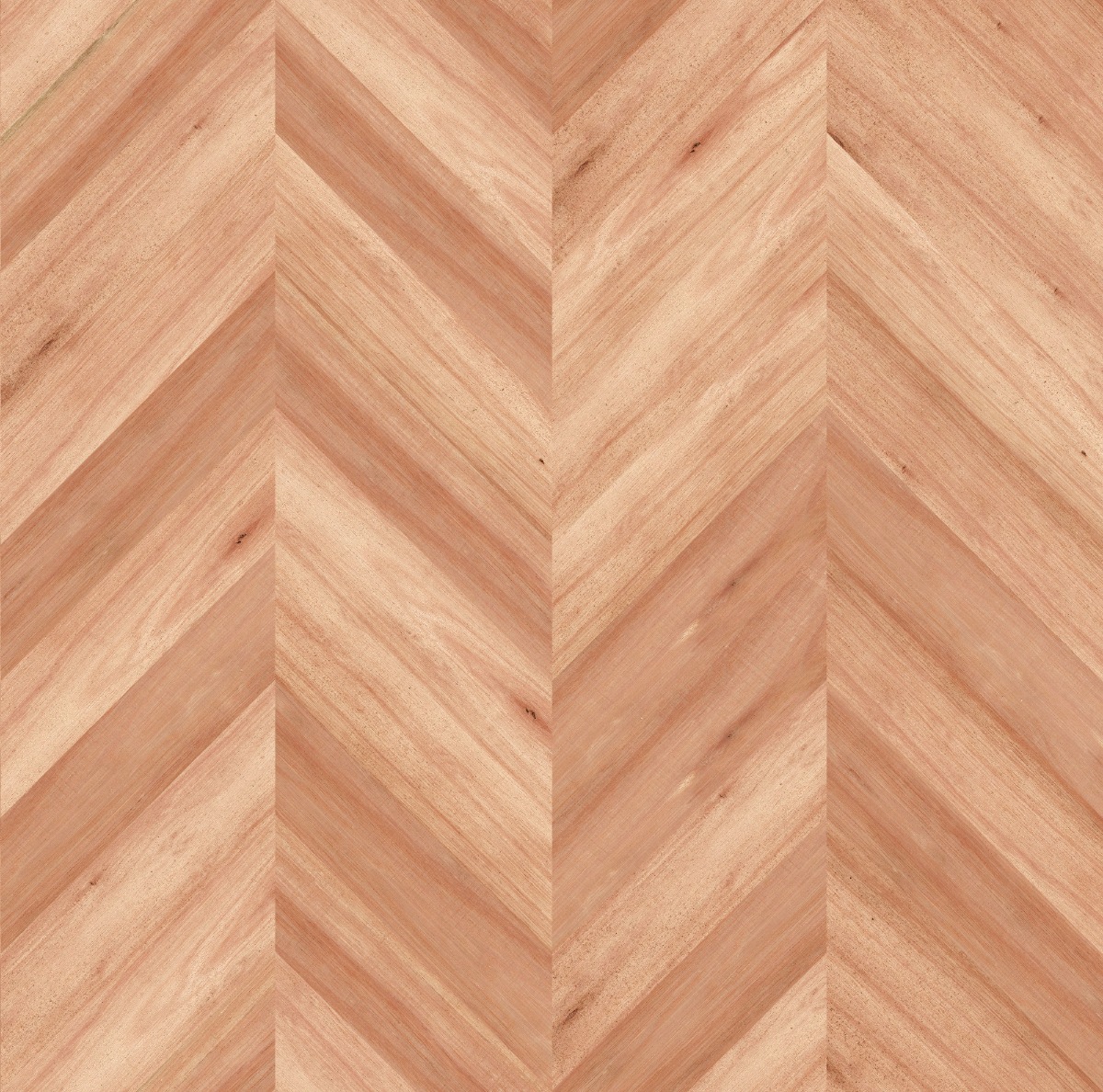 A seamless wood texture with eucalyptus boards arranged in a 45° Chevron pattern