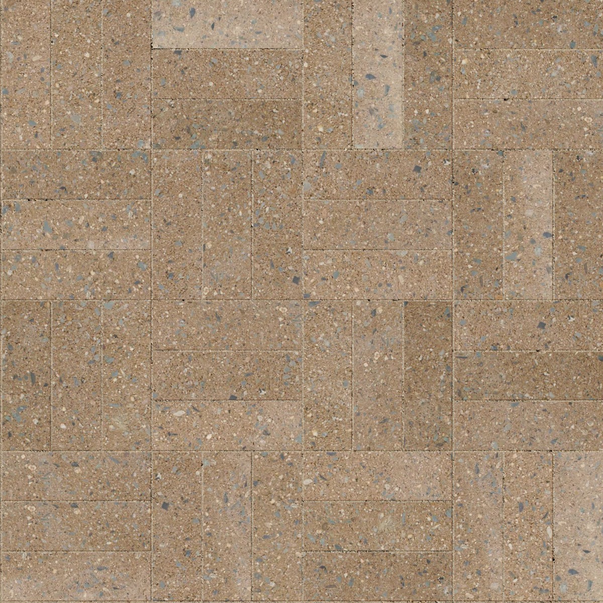 A seamless brick texture with recycled terrazzo paver in fossil units arranged in a Basketweave pattern