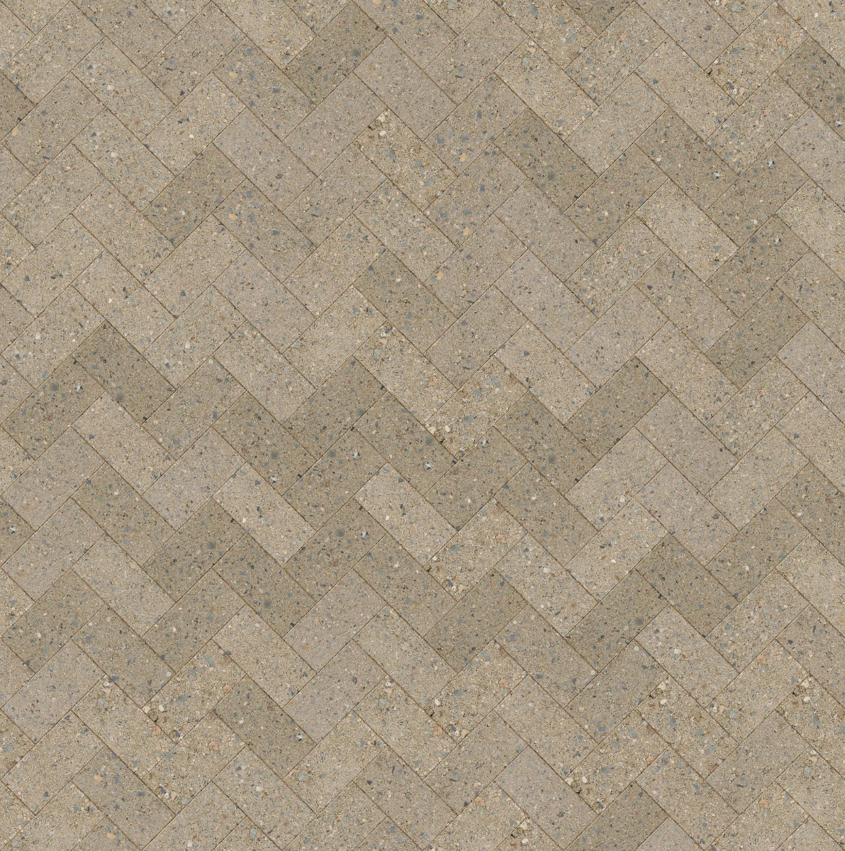 A seamless brick texture with recycled terrazzo paver in pumice units arranged in a Herringbone pattern