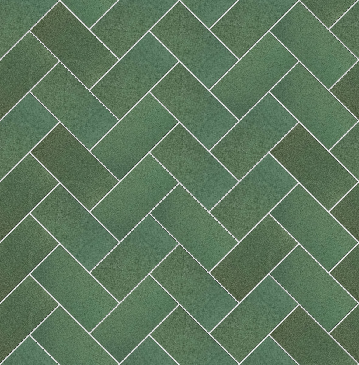 A seamless tile texture with tints bowland green tiles arranged in a Herringbone pattern