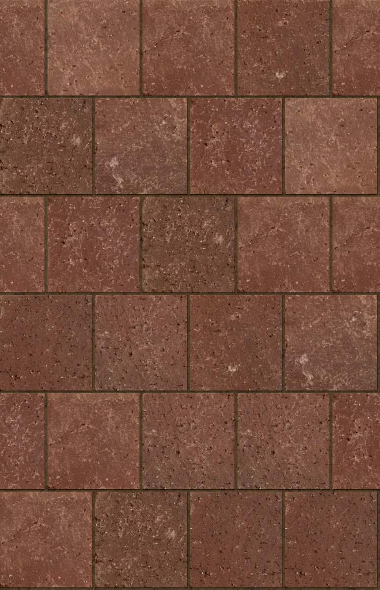 A seamless brick texture with worn clay cobble in adobe units arranged in a Stretcher pattern