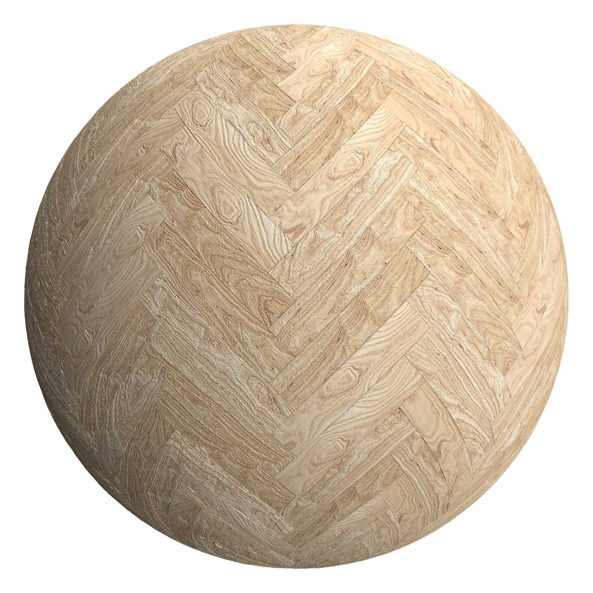 3D sphere preview of American White Ash, Herringbone seamless texture