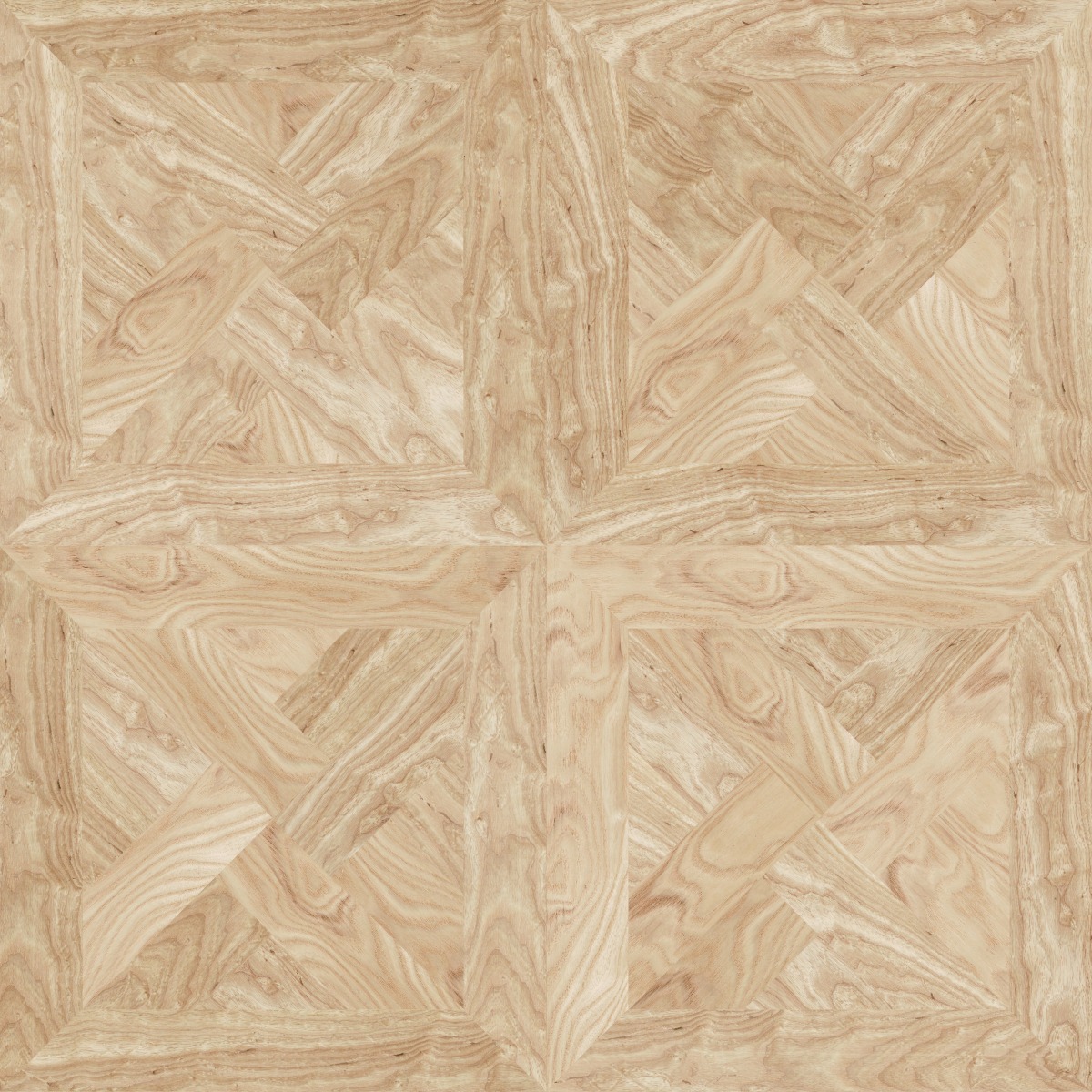 A seamless wood texture with american white ash boards arranged in a Cross Versailles pattern