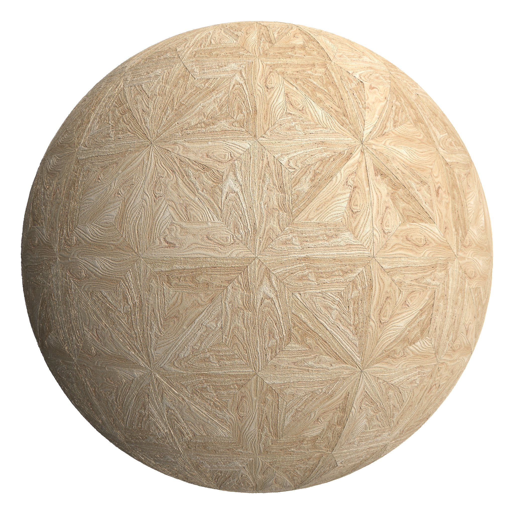 3D sphere preview of American White Ash, Diamond Continuous Versailles seamless texture