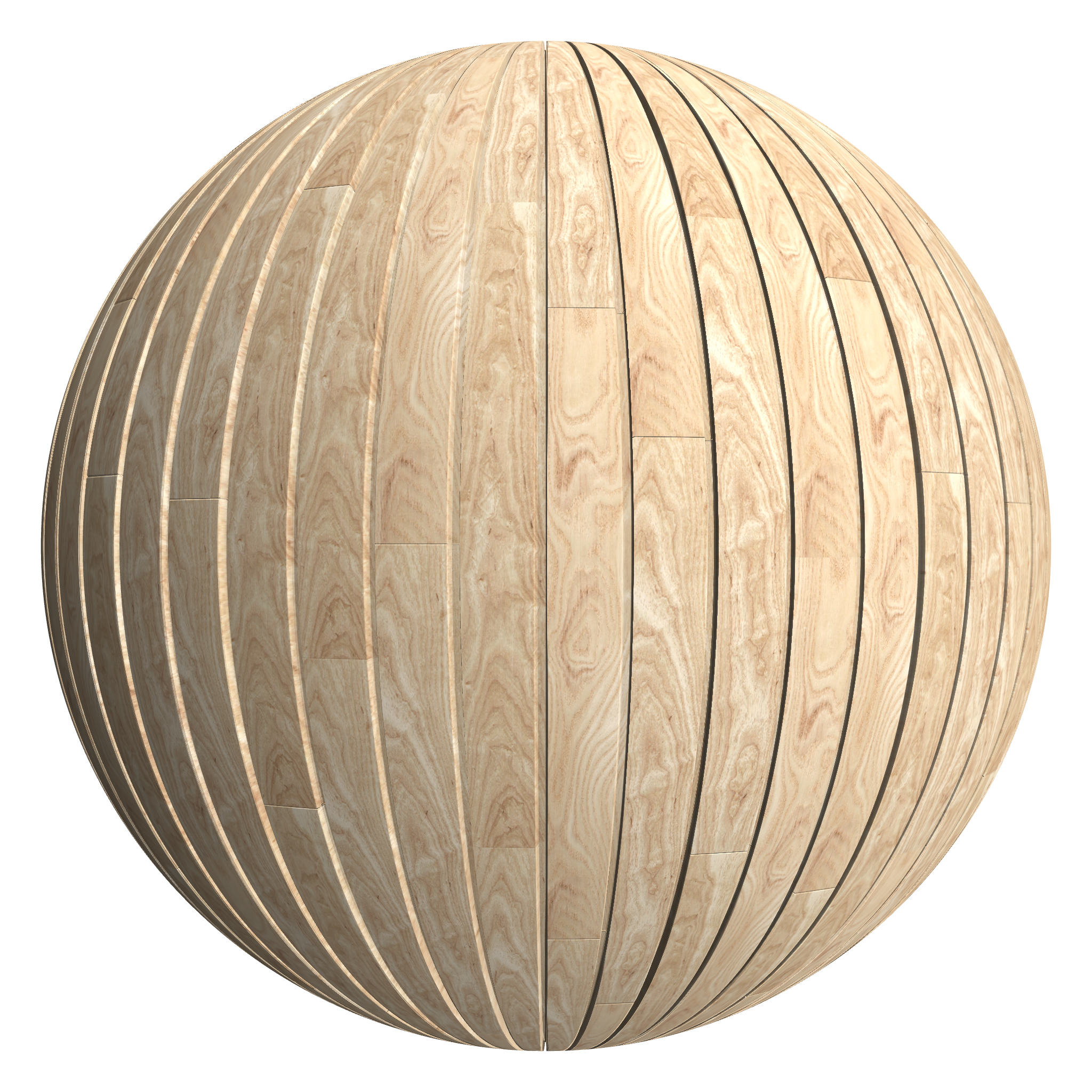 3D sphere preview of American White Ash, Staggered with Shadowgap seamless texture