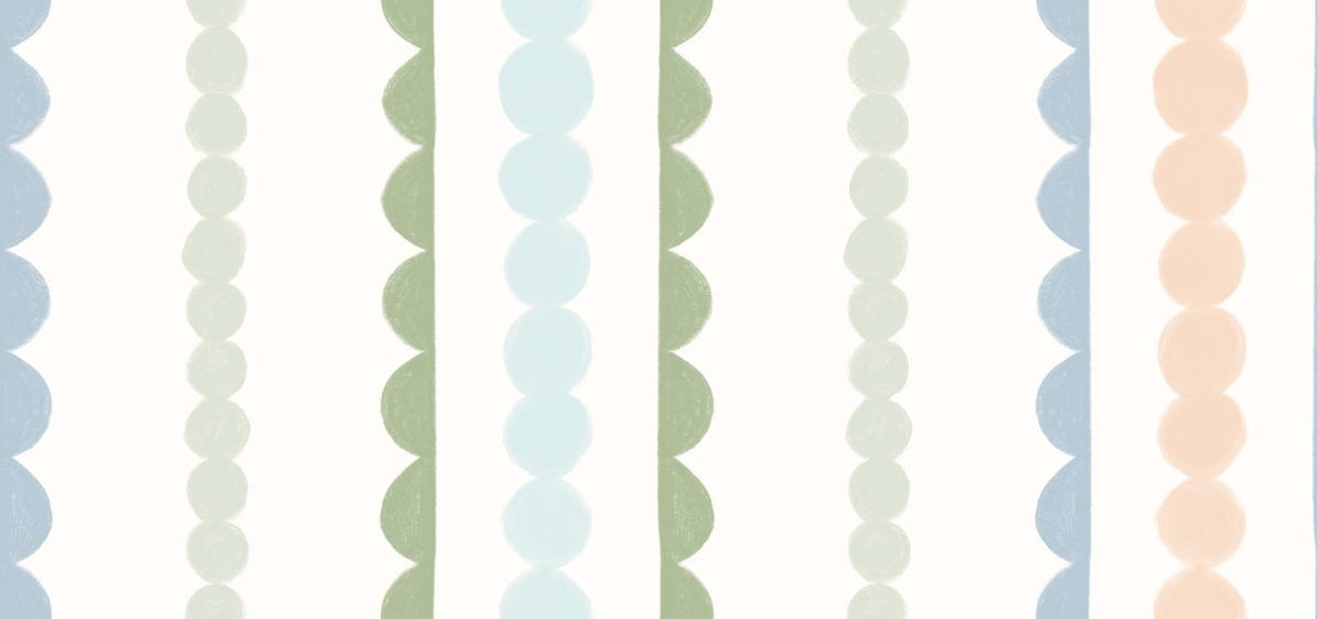 A seamless wallpaper texture with bobbin pastel units arranged in a None pattern