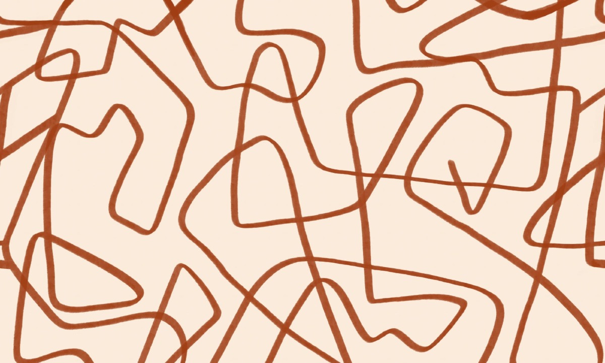 A seamless wallpaper texture with freeflow red clay units arranged in a None pattern