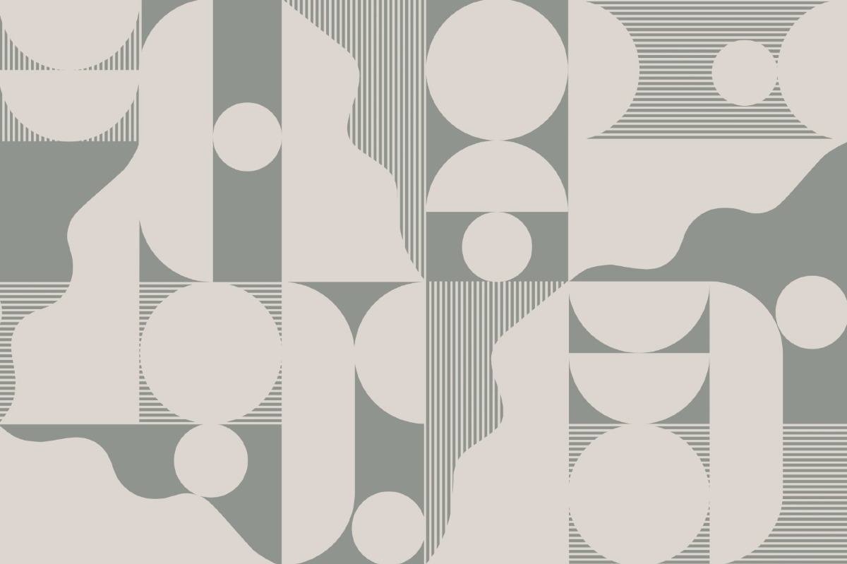 A seamless wallpaper texture with improvise green units arranged in a None pattern