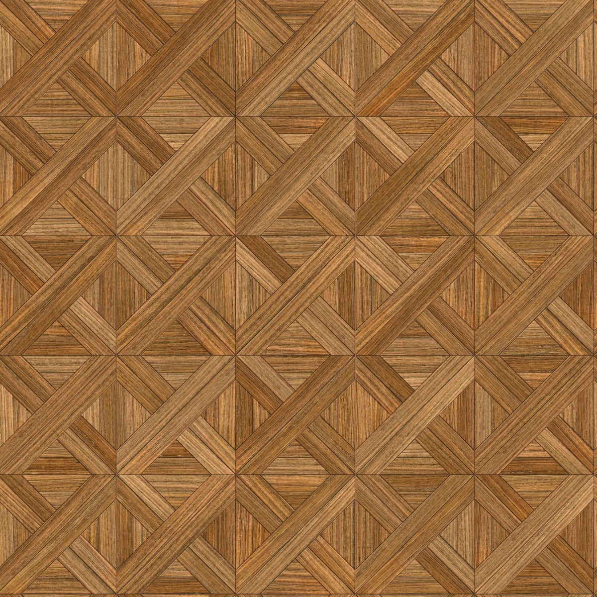 A seamless wood texture with ovangkol boards arranged in a Versailles pattern