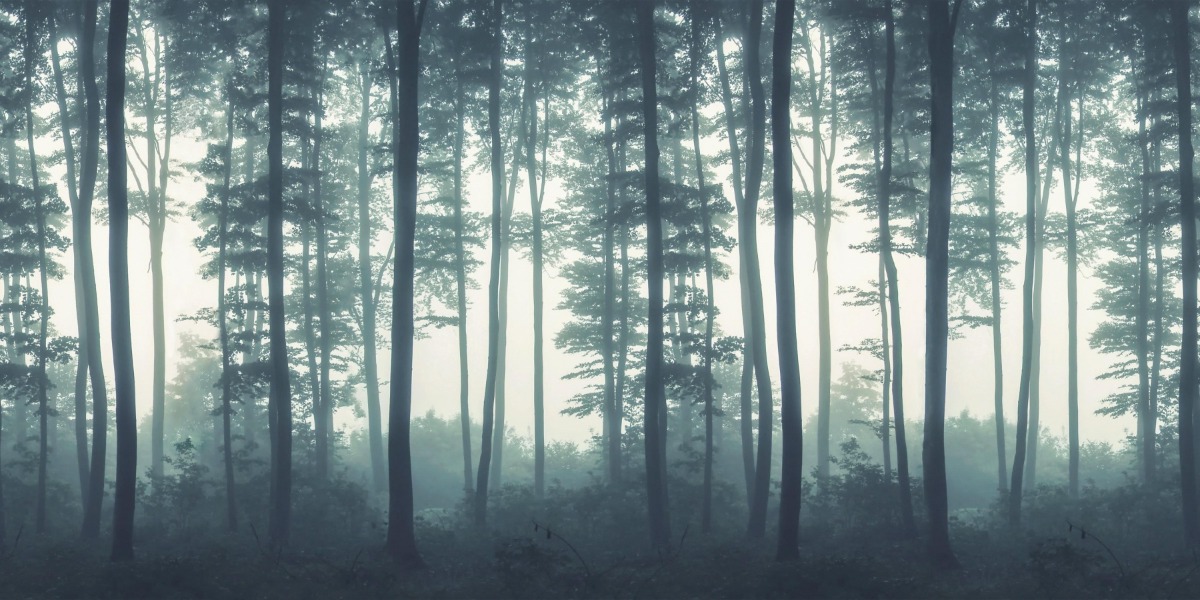 A seamless wallpaper texture with sea of trees units arranged in a None pattern