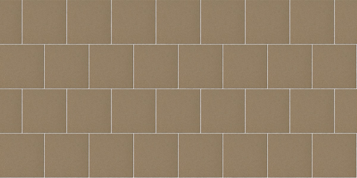 A seamless tile texture with skip tile mas ochre tiles arranged in a Stretcher pattern