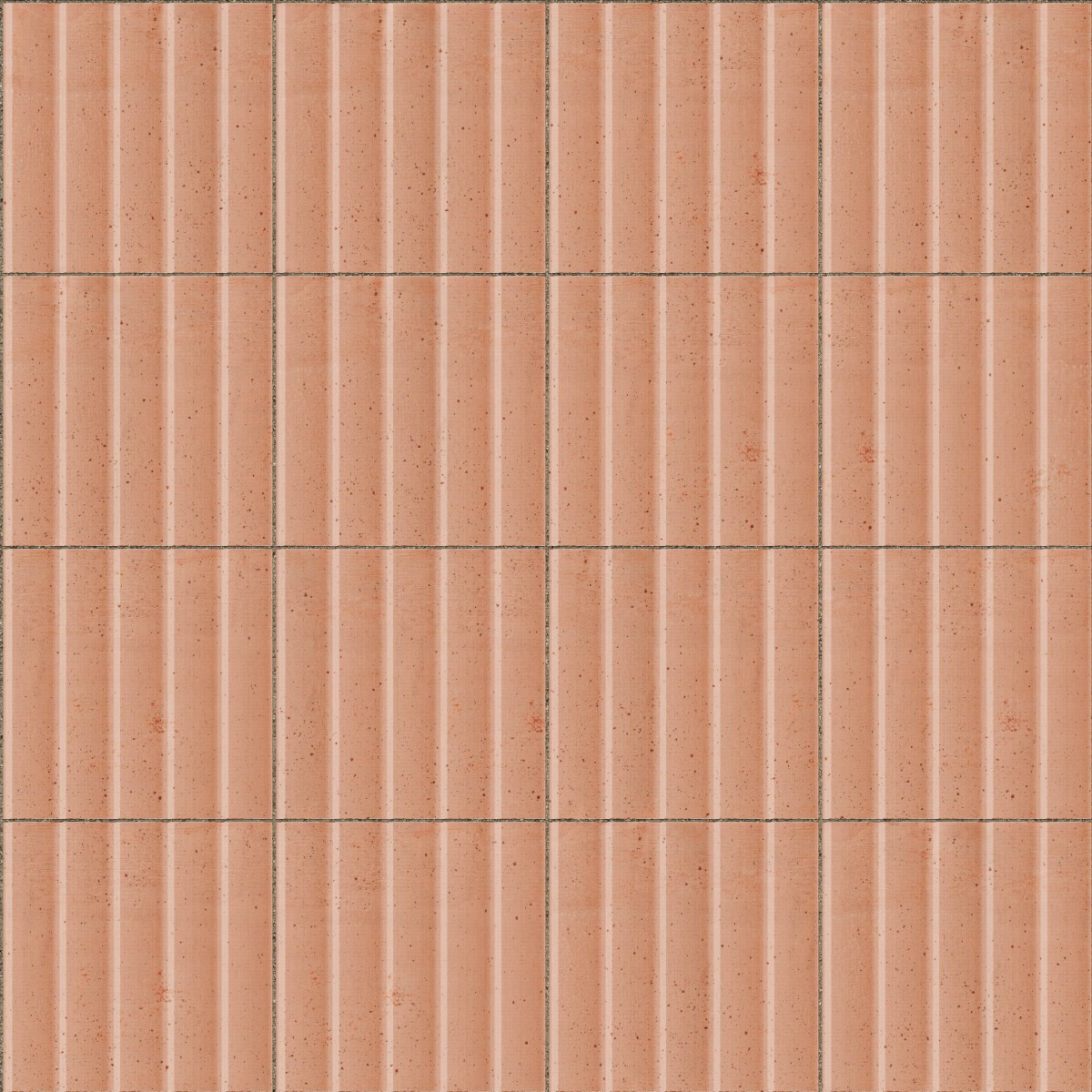 A seamless tile texture with terracotta tiles arranged in a Stack pattern