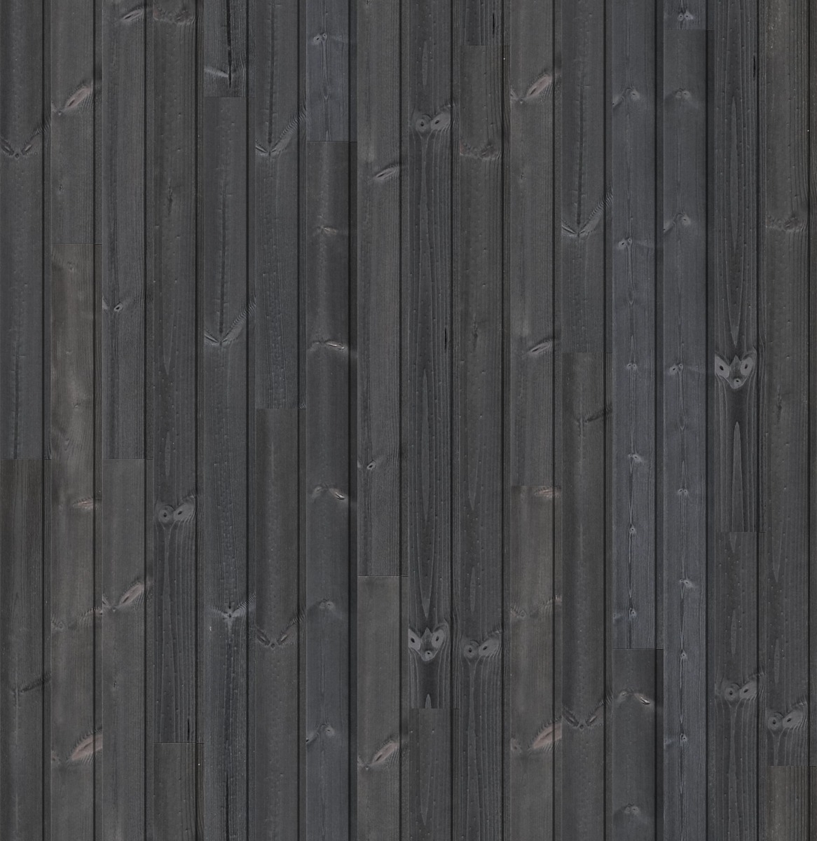 A seamless wood texture with thermal redwood | shou sugi ban | char & brushed | black boards arranged in a Staggered pattern