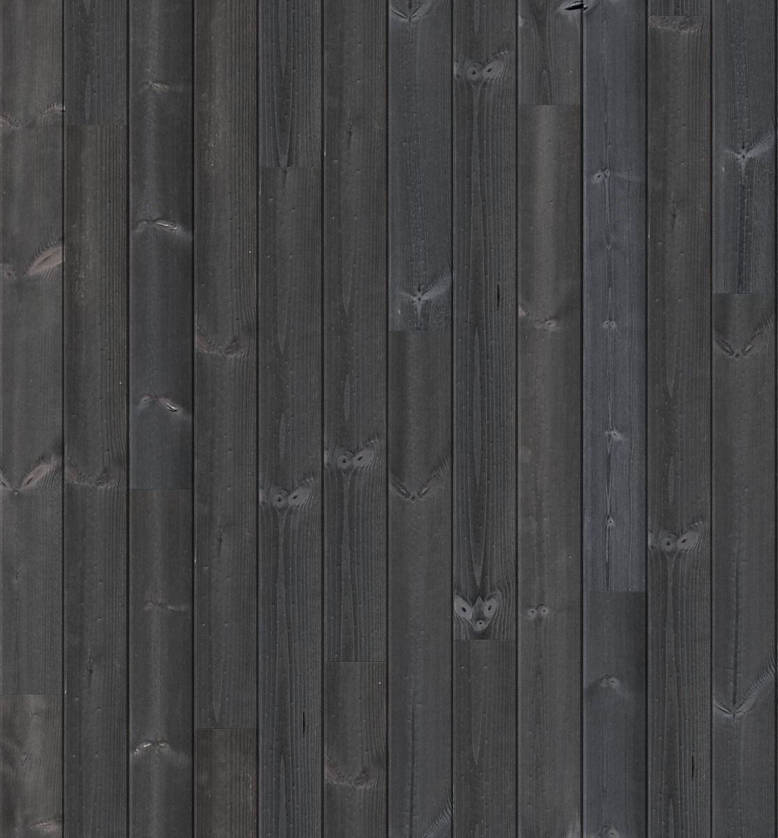 A seamless wood texture with thermal redwood | shou sugi ban | char & brushed | black boards arranged in a Staggered pattern