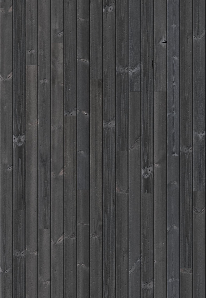 A seamless wood texture with thermal redwood | shou sugi ban | char & brushed | black boards arranged in a Staggered pattern