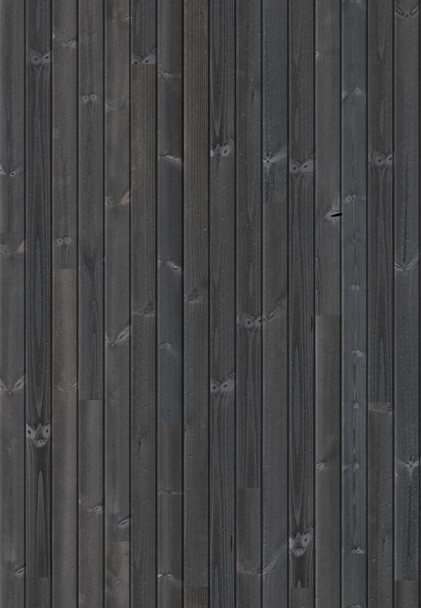 A seamless wood texture with thermal redwood | shou sugi ban | char & brushed | black boards arranged in a Staggered pattern