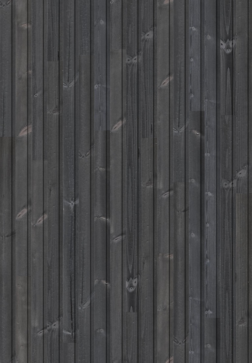 A seamless wood texture with thermal redwood | shou sugi ban | char & brushed | black boards arranged in a Staggered pattern