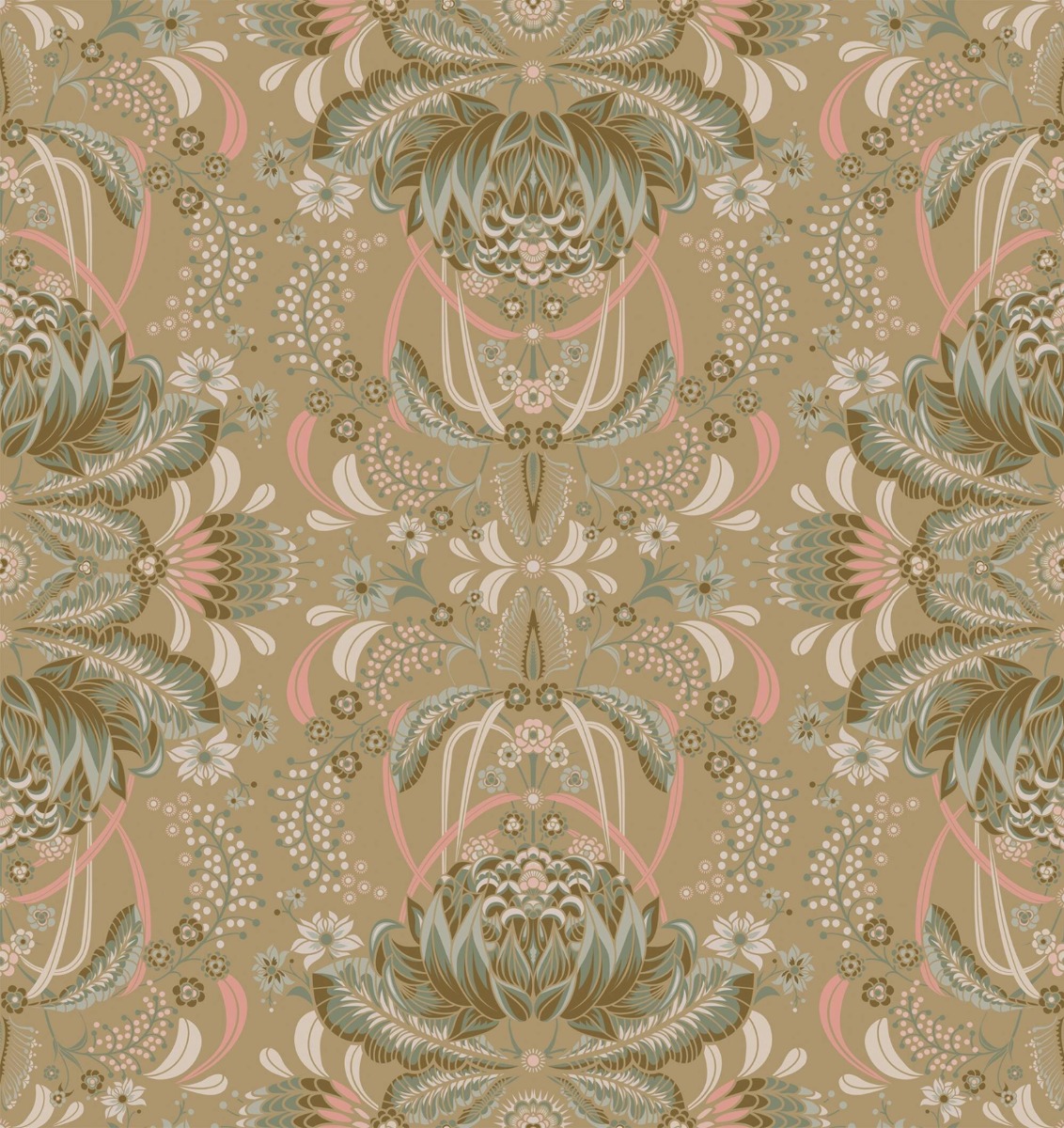 A seamless wallpaper texture with bush beauty wallpaper units arranged in a None pattern