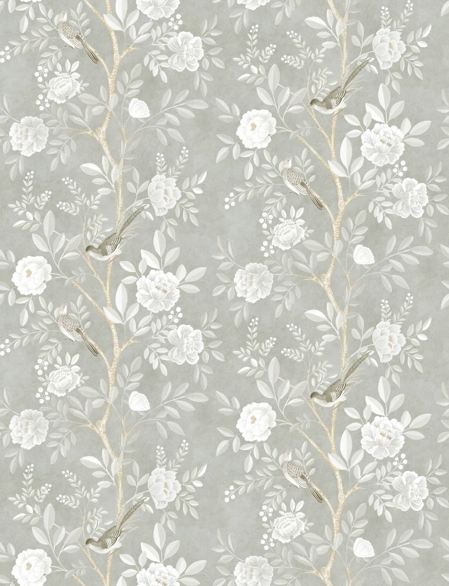 A seamless wallpaper texture with chinoiserie wallpaper units arranged in a None pattern