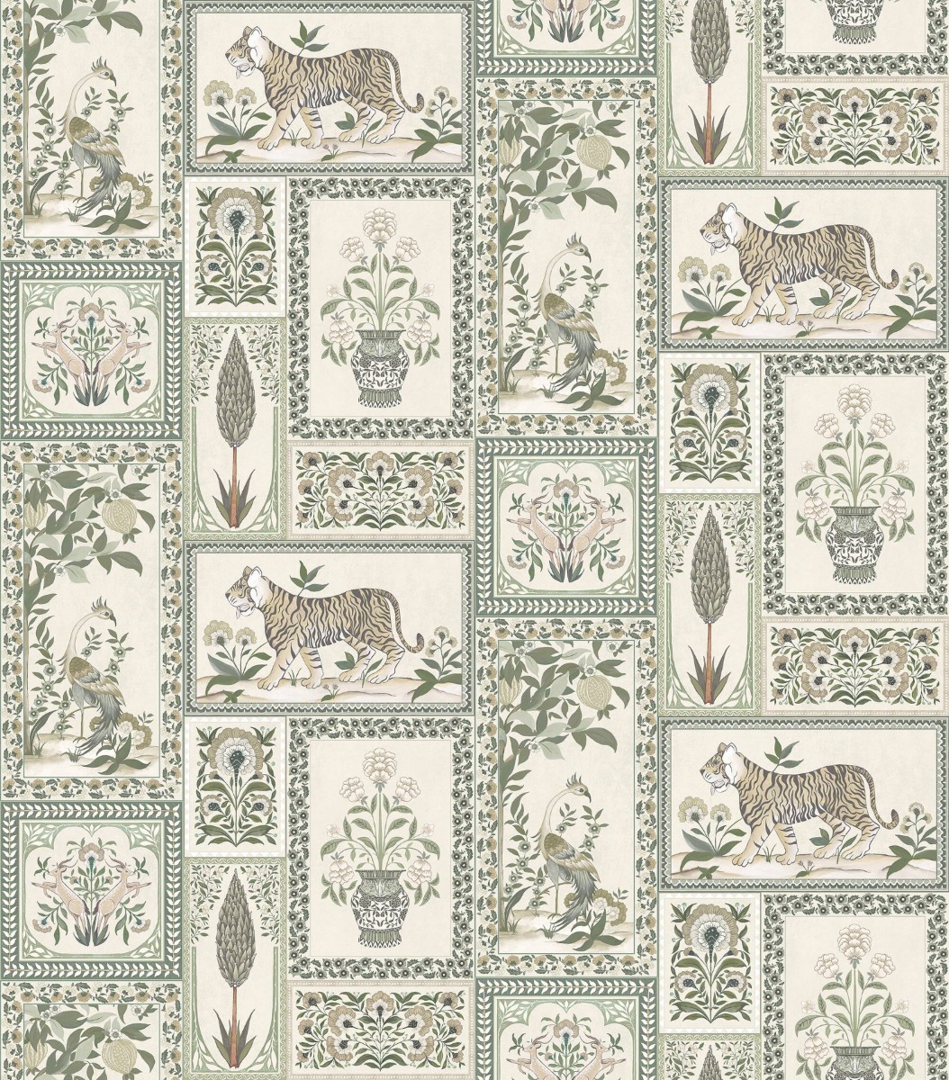 A seamless wallpaper texture with courtyard wallpaper units arranged in a None pattern