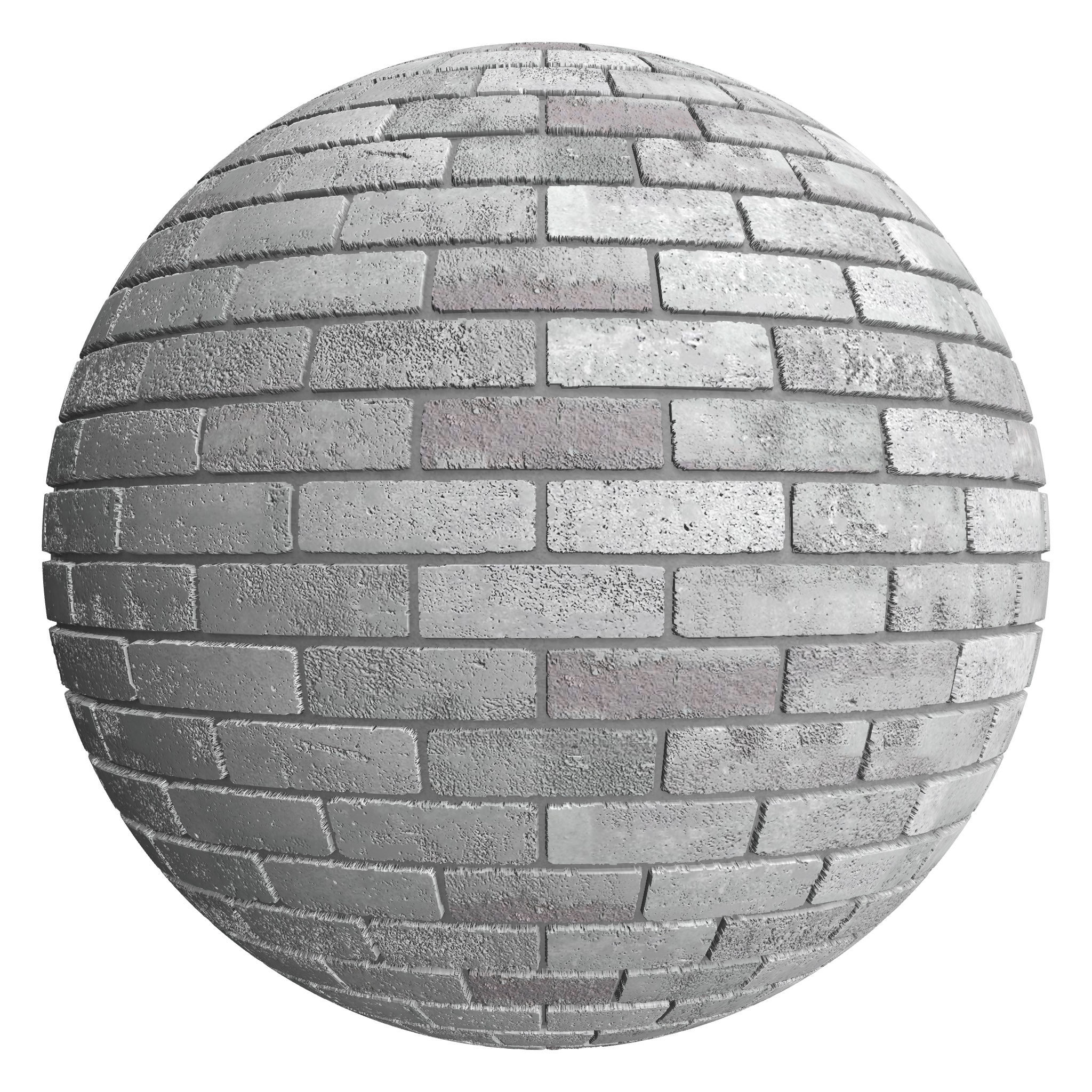 3D sphere preview of Finnish Grey Brick, Stretcher seamless texture