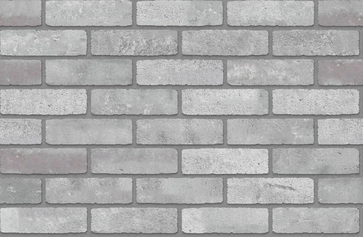 A seamless brick texture with finnish grey brick units arranged in a Stretcher pattern