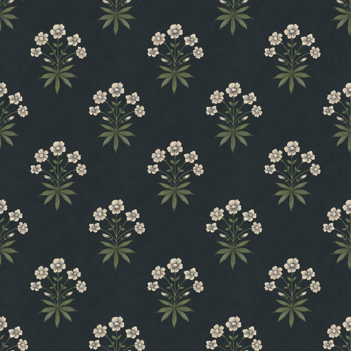 A seamless wallpaper texture with geranium wallpaper units arranged in a None pattern