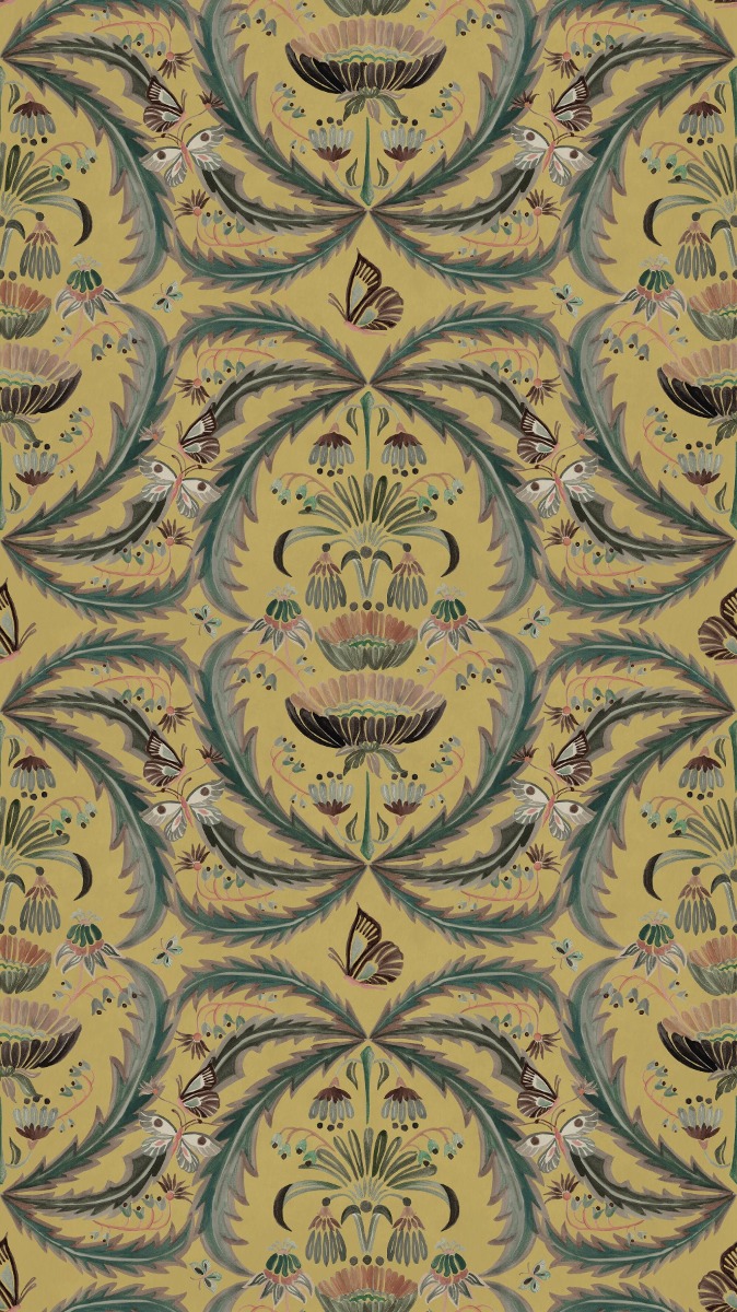 A seamless wallpaper texture with magical mariposa wallpaper units arranged in a None pattern
