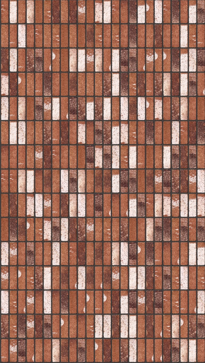 A seamless brick texture with bishop house tumbled units arranged in a Stack pattern