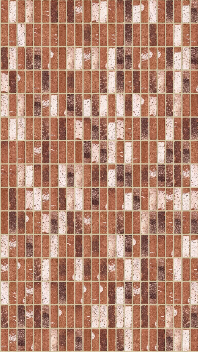 A seamless brick texture with bishop house tumbled units arranged in a Stack pattern