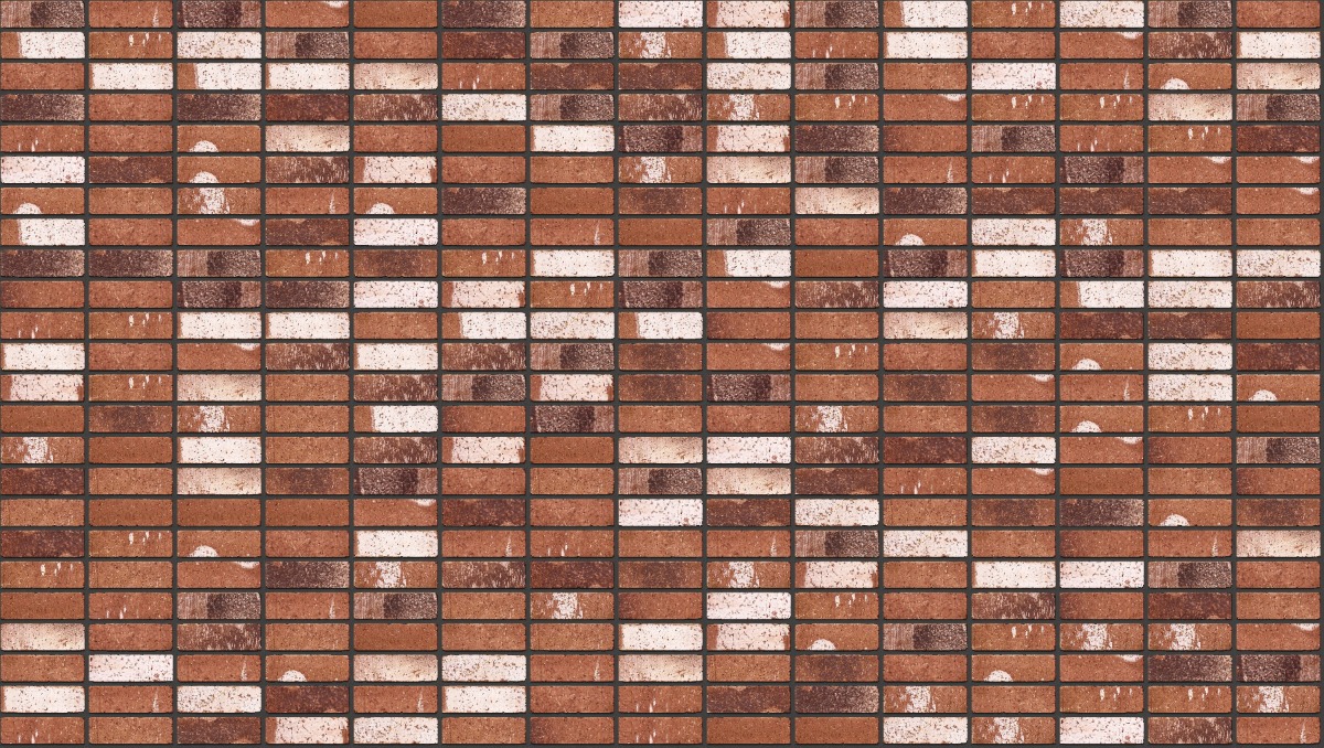 A seamless brick texture with bishop house tumbled units arranged in a Stack pattern