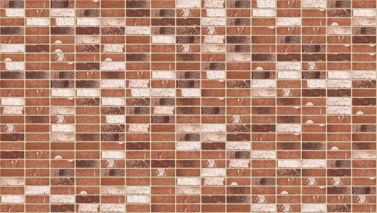 A seamless brick texture with bishop house tumbled units arranged in a Stack pattern